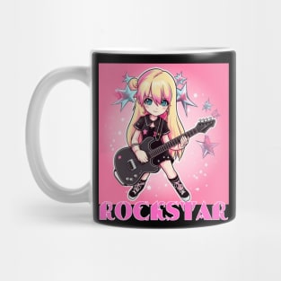 Rockstar Girl, Rock & Roll Girl, Cute Girl, Girl Power Mug